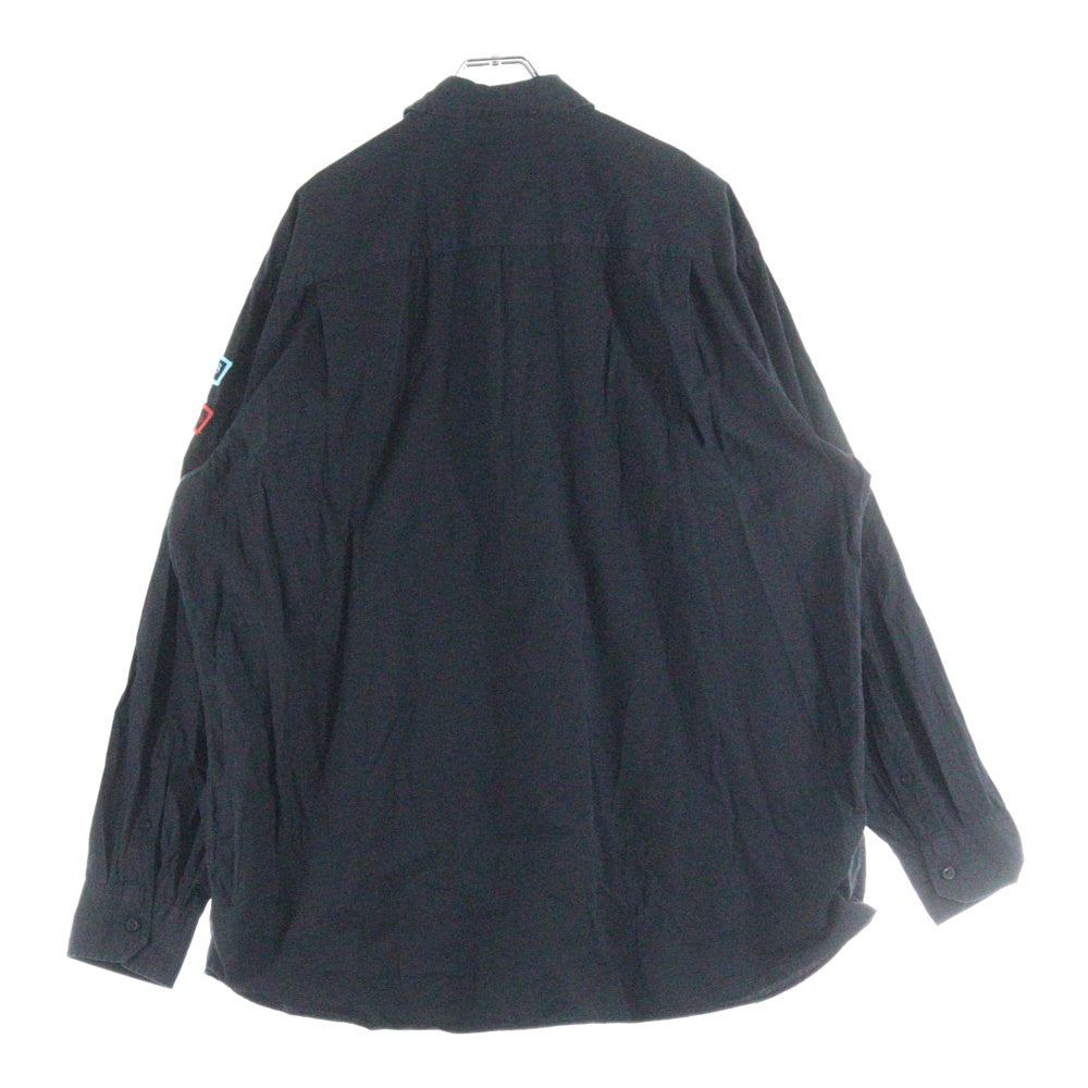 RAF SIMONS(ラフシモンズ) LOGO L/S SHIRT アームワッペン ロングスリーブ 長袖シャツ ブラック SM4215
