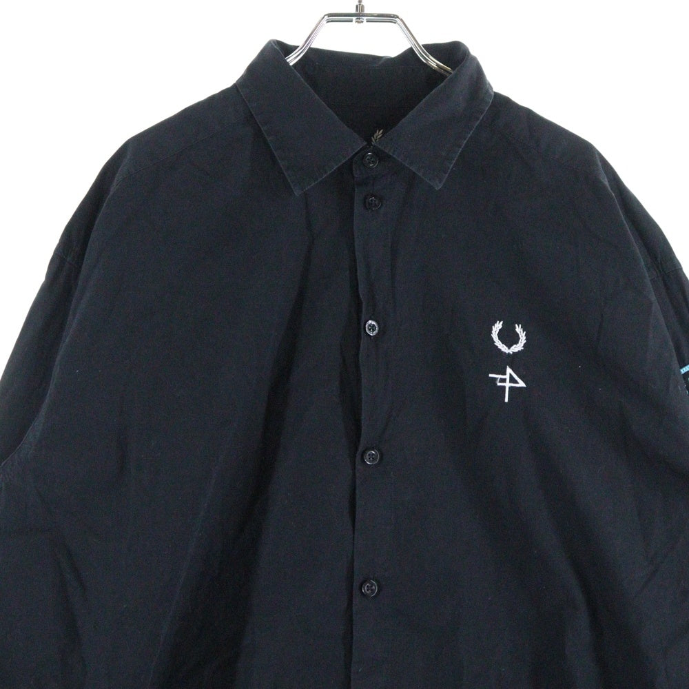 RAF SIMONS(ラフシモンズ) LOGO L/S SHIRT アームワッペン ロングスリーブ 長袖シャツ ブラック SM4215