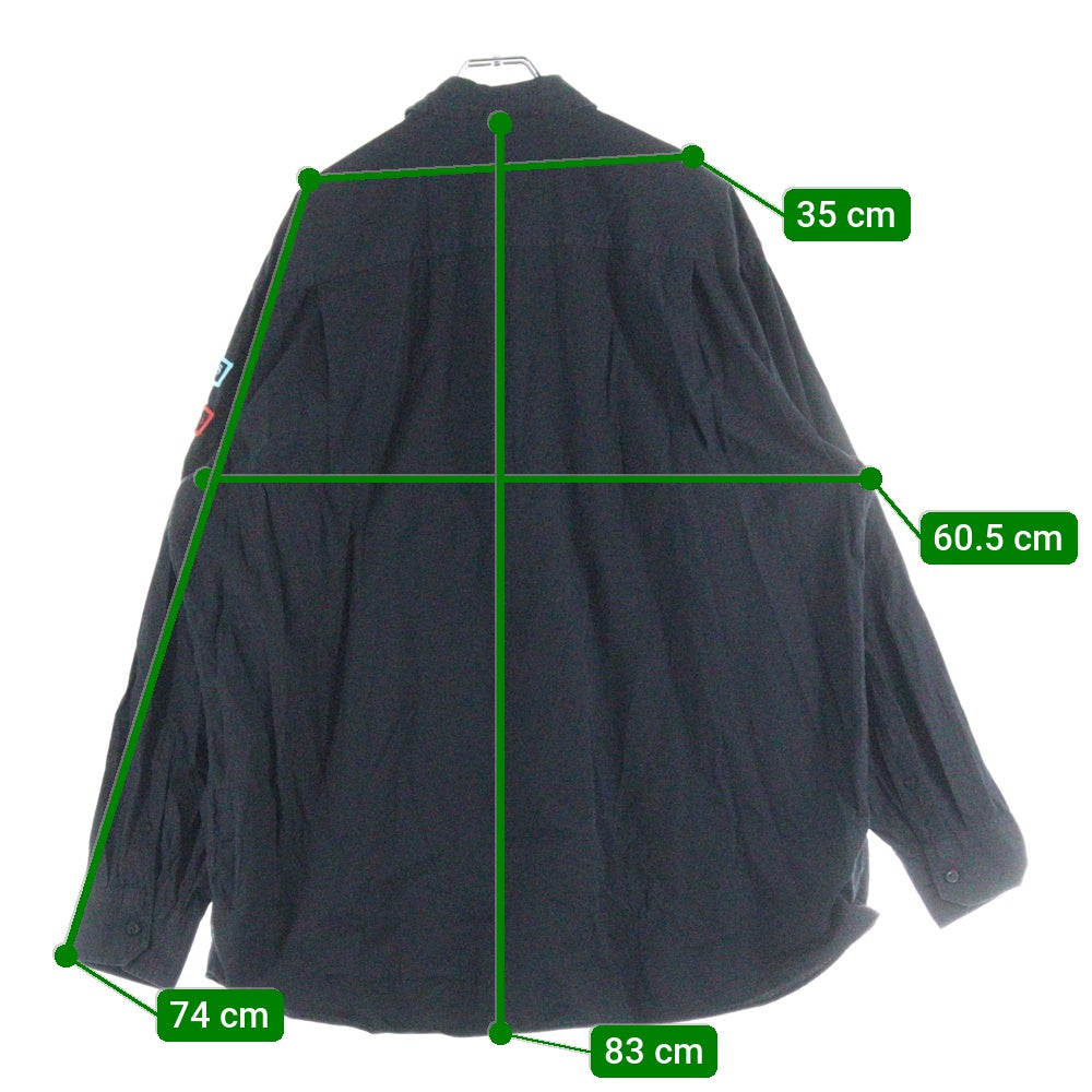 RAF SIMONS(ラフシモンズ) LOGO L/S SHIRT アームワッペン ロングスリーブ 長袖シャツ ブラック SM4215