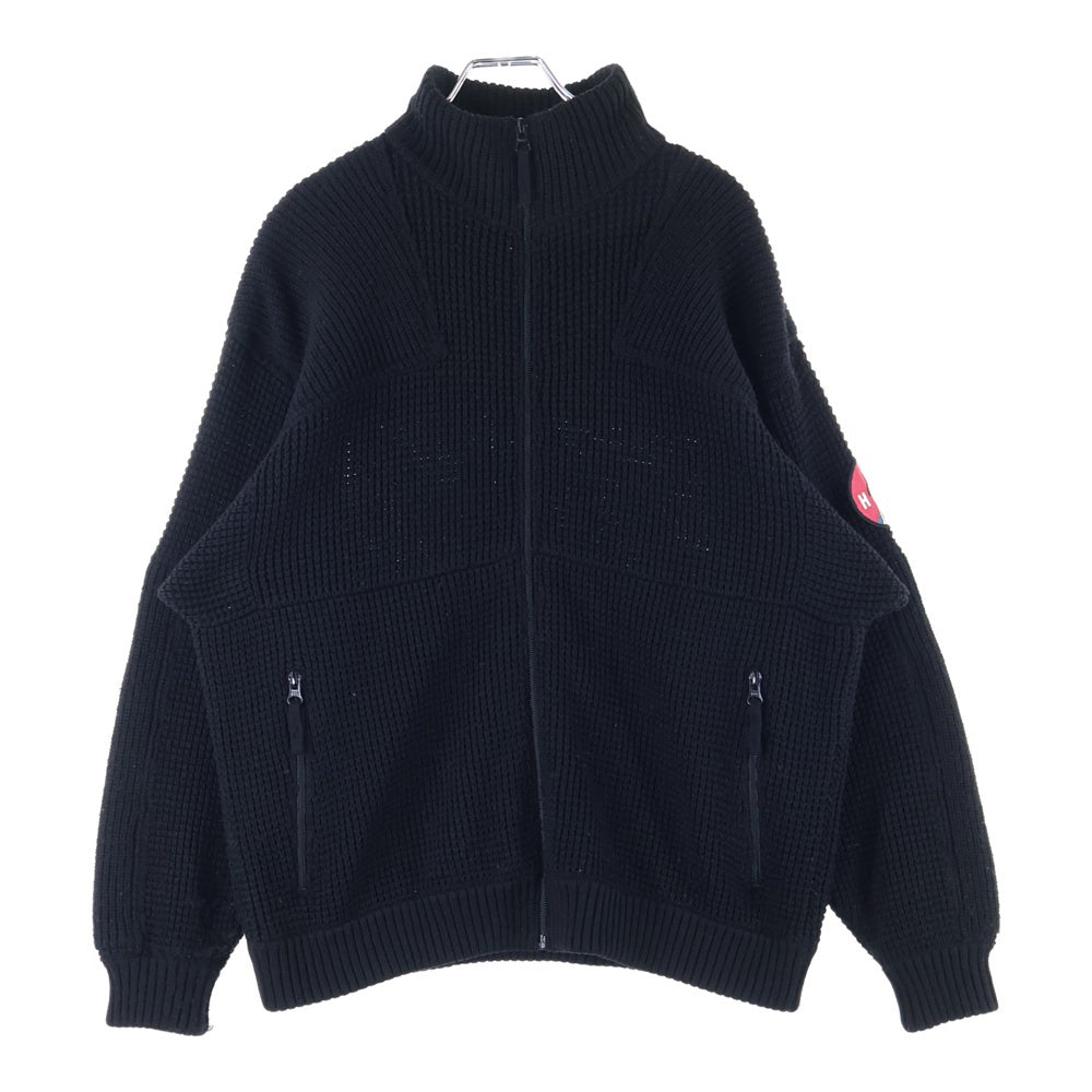 HYSTERIC GLAMOUR(ヒステリックグラマー) 18AW SOUND EXPERIENCE ジップアップ アームワッペン ハイネックセーター ブラック 02183ND06