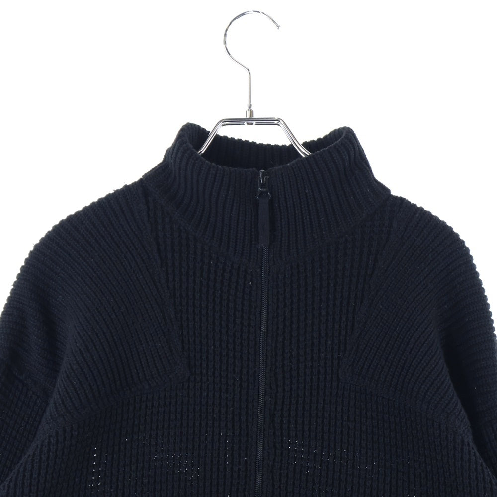 HYSTERIC GLAMOUR(ヒステリックグラマー) 18AW SOUND EXPERIENCE ジップアップ アームワッペン ハイネックセーター ブラック 02183ND06