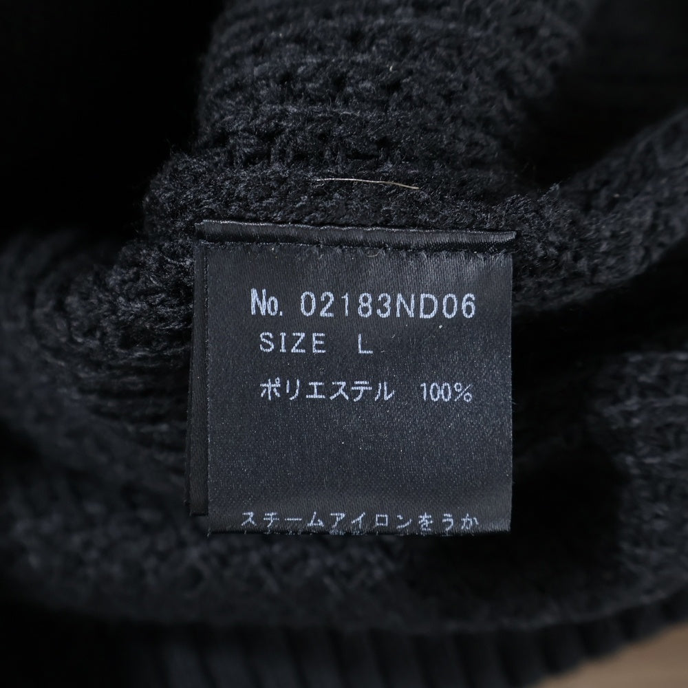 HYSTERIC GLAMOUR(ヒステリックグラマー) 18AW SOUND EXPERIENCE ジップアップ アームワッペン ハイネックセーター ブラック 02183ND06