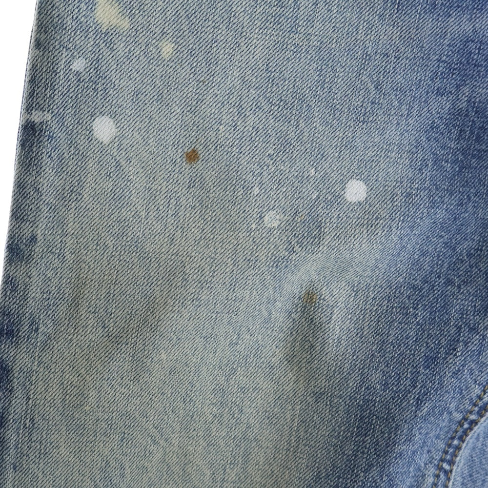 FEAR OF GOD(フィアオブゴッド) 5th Fifth Collection Selvedge Denim 184103 裾ジップ ペイントスキニーデニムパンツ インディゴ