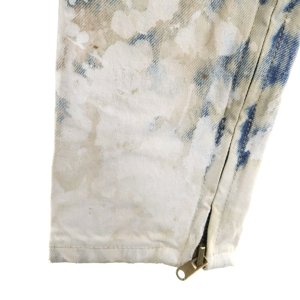 FEAR OF GOD(フィアオブゴッド) 5th Fifth Collection Selvedge Denim 184103 裾ジップ ペイントスキニーデニムパンツ インディゴ