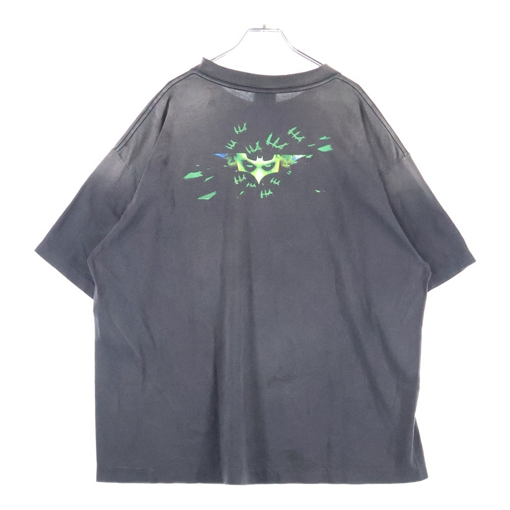 SAINT MICHAEL(セントマイケル) ×The Dark Knight JOKER ヴィンテージ加工 ジョーカープリント半袖Tシャツ カットソー チャコールグレー SM-HR8-0000-C53