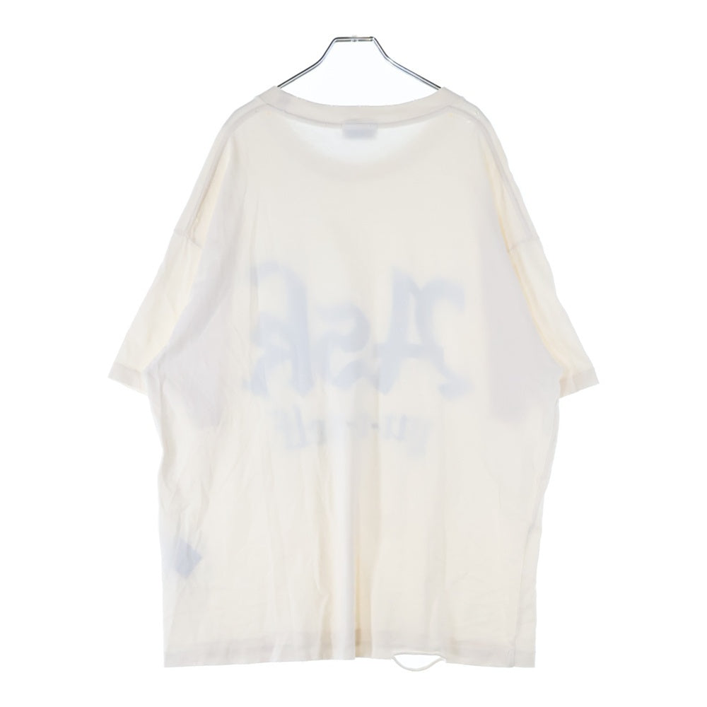 ASKYURSELF(アスクユアセルフ) ヴィンテージ ビッグロゴ 半袖Tシャツ カットソー ホワイト/ブルー