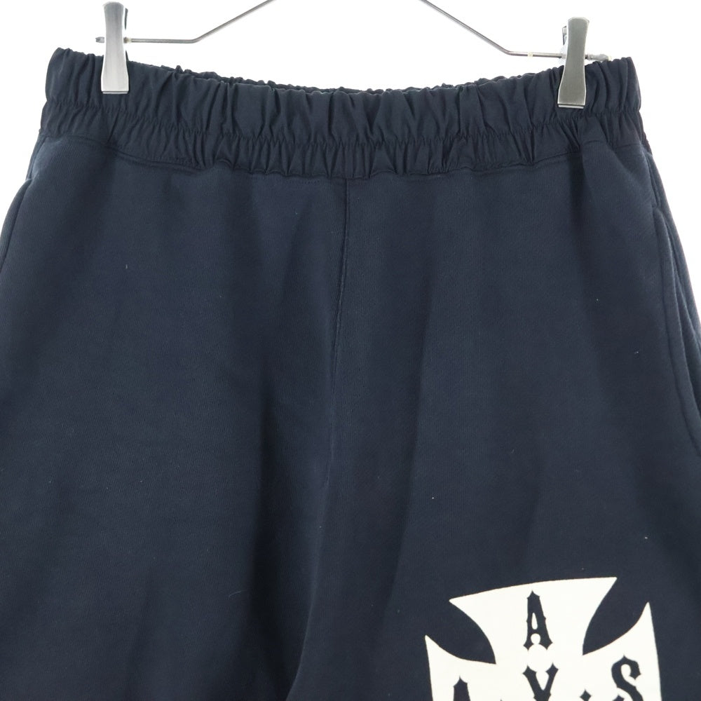ASKYURSELF(アスクユアセルフ) CROSS RAW FLEECE SHORTS フロントロゴ フリースショーツ ハーフパンツ ブラック
