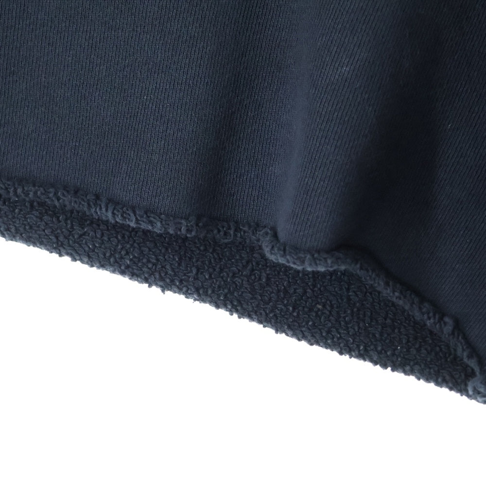 ASKYURSELF(アスクユアセルフ) CROSS RAW FLEECE SHORTS フロントロゴ フリースショーツ ハーフパンツ ブラック