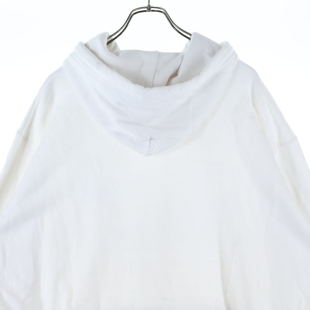 CHROME HEARTS(クロムハーツ) SWTSHRT PLVR バーティカルロゴ 袖プリントプルオーバースウェットパーカー フーディ ホワイト
