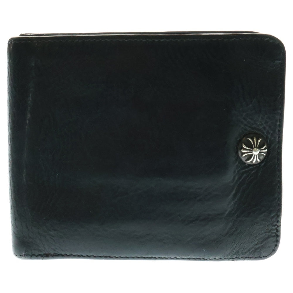 CHROME HEARTS(クロムハーツ) 1SNAP 1スナップ クロス ボールボタン レザーウォレット 財布 ブラック BCA361