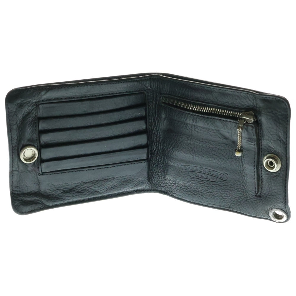 CHROME HEARTS(クロムハーツ) 1SNAP 1スナップ クロス ボールボタン レザーウォレット 財布 ブラック BCA361