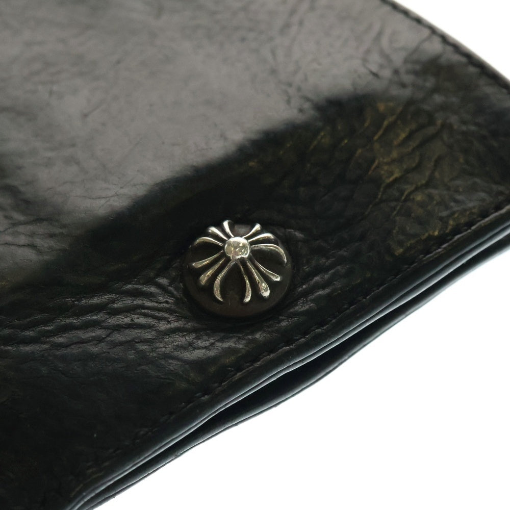CHROME HEARTS(クロムハーツ) 1SNAP 1スナップ クロス ボールボタン レザーウォレット 財布 ブラック BCA361