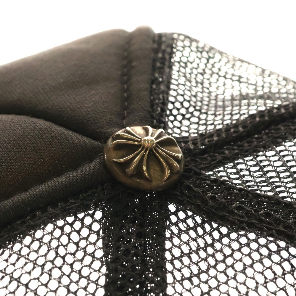 CHROME HEARTS(クロムハーツ) Cemetery Cross Patch Trucker Cap セメタリークロス レザーパッチ トラッカーメッシュキャップ 帽子 ブラック