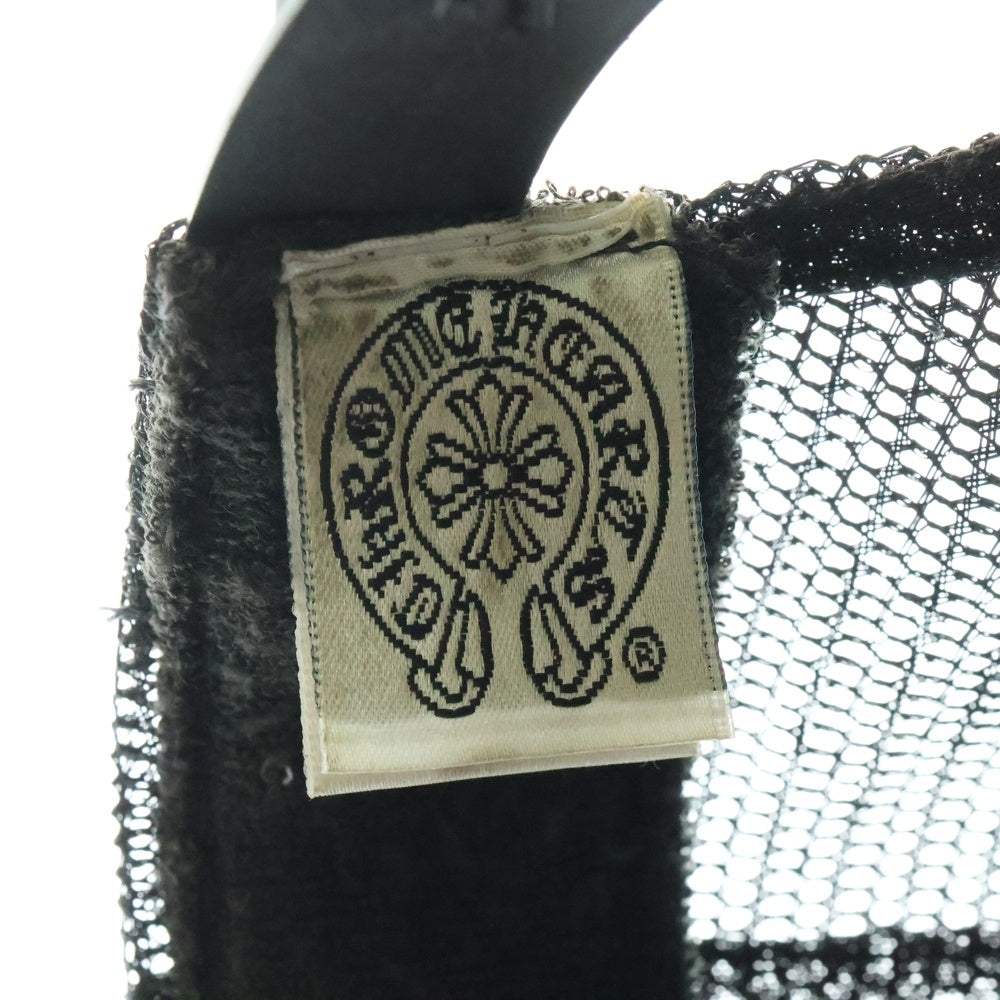 CHROME HEARTS(クロムハーツ) Cemetery Cross Patch Trucker Cap セメタリークロス レザーパッチ トラッカーメッシュキャップ 帽子 ブラック