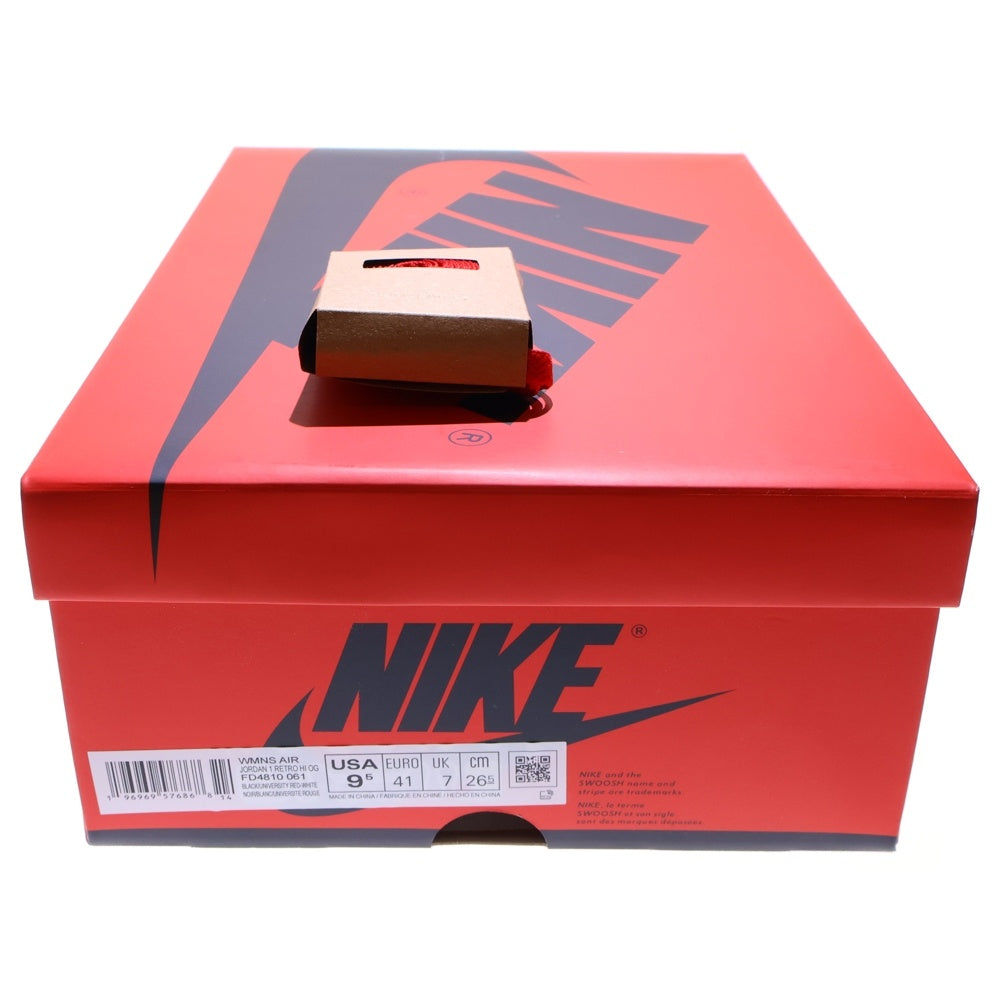 NIKE(ナイキ) WMNS AIR JORDAN 1 RETRO HIGH OG ウィメンズ エアジョーダン1 レトロ FD4810-061 ハイカットスニーカー ブラック/レッド US9.5/26.5cm