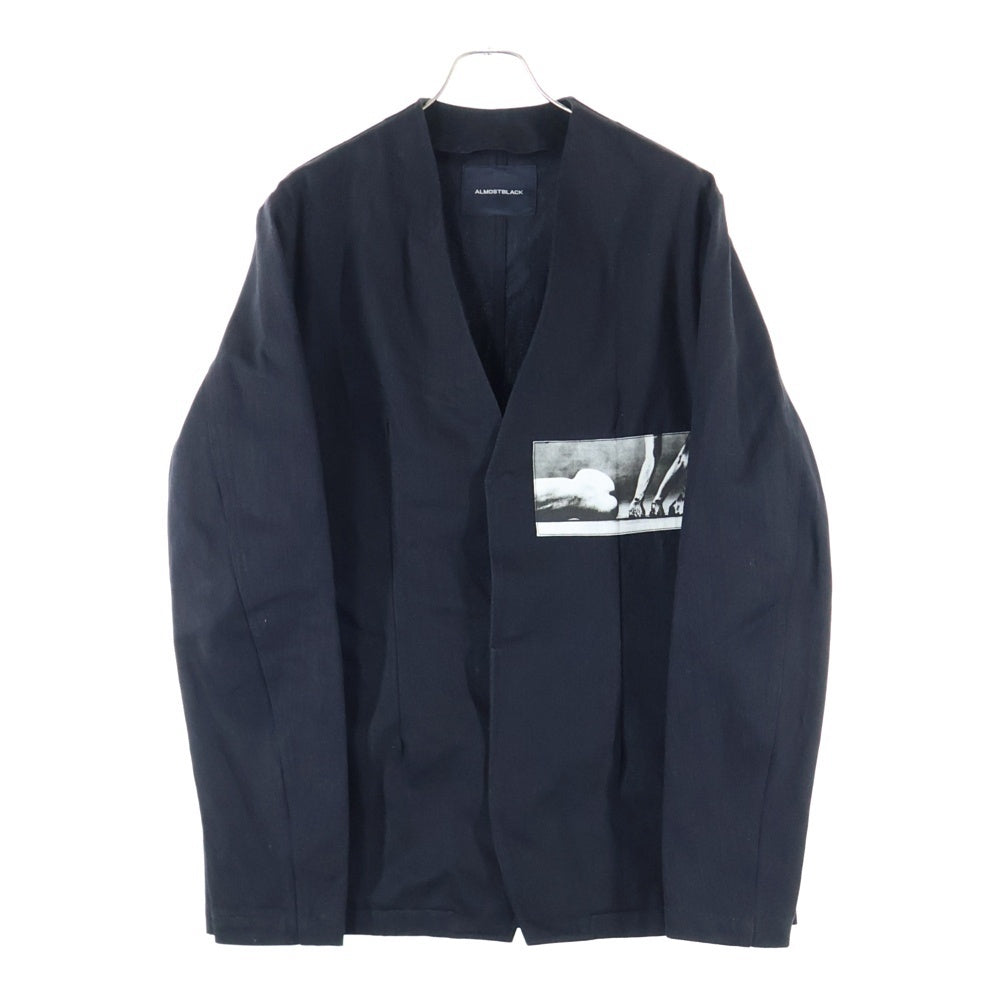 ALMOSTBLACK(オールモストブラック) 22AW WOVEN LAYERD DENIM COAT ウーブンレイヤード デニムコート ブラック 22AW-C002