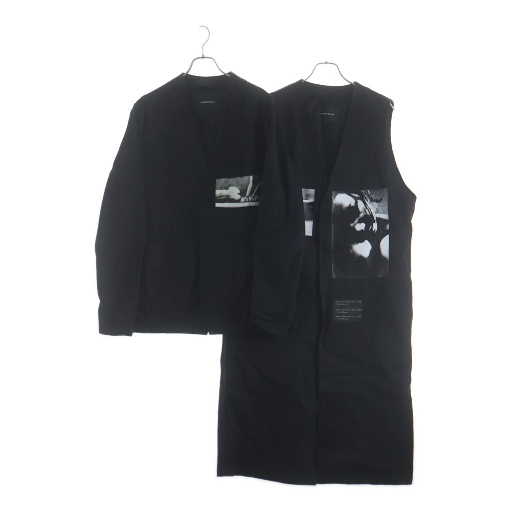 ALMOSTBLACK(オールモストブラック) 22AW WOVEN LAYERD DENIM COAT ウーブンレイヤード デニムコート ブラック 22AW-C002