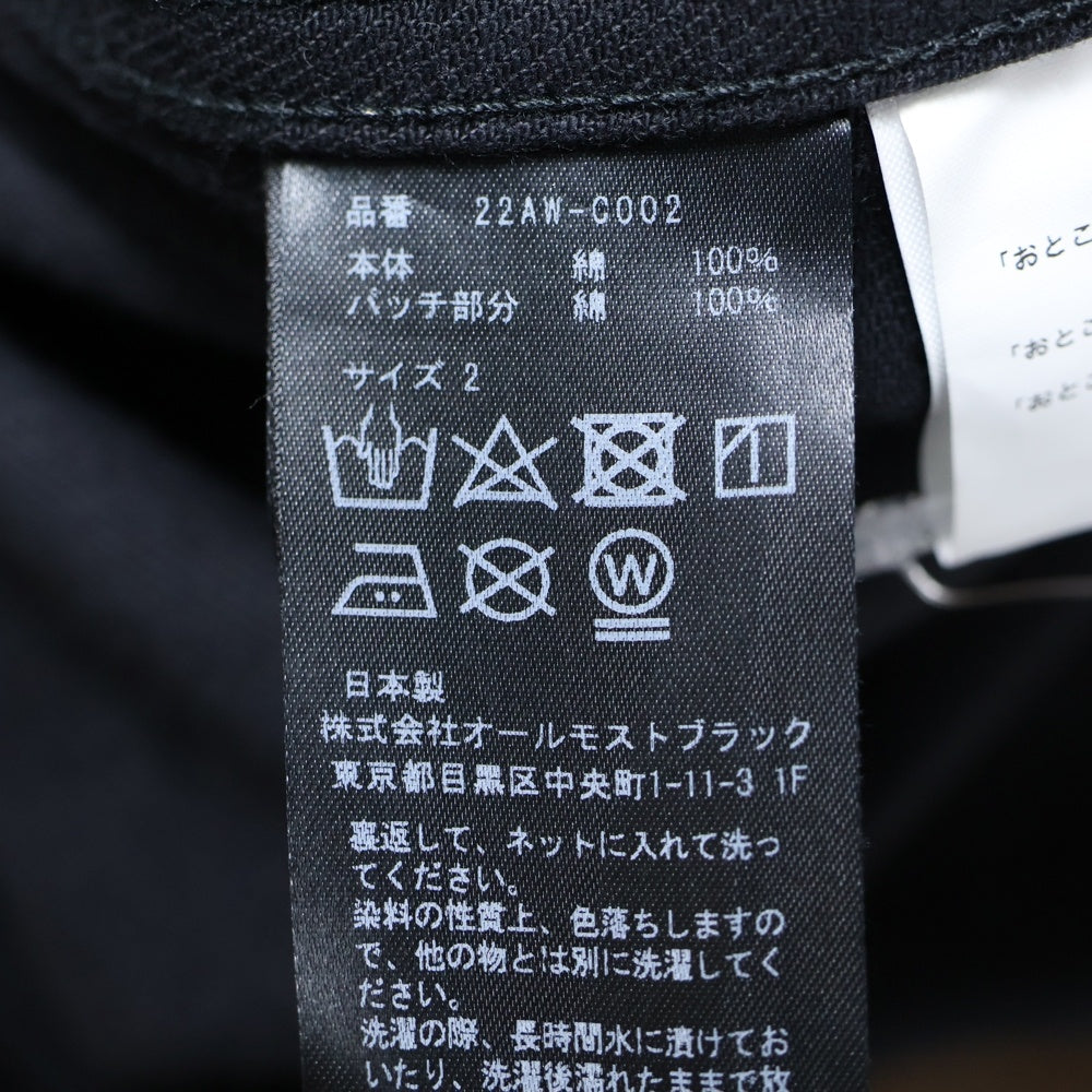 ALMOSTBLACK(オールモストブラック) 22AW WOVEN LAYERD DENIM COAT ウーブンレイヤード デニムコート ブラック 22AW-C002