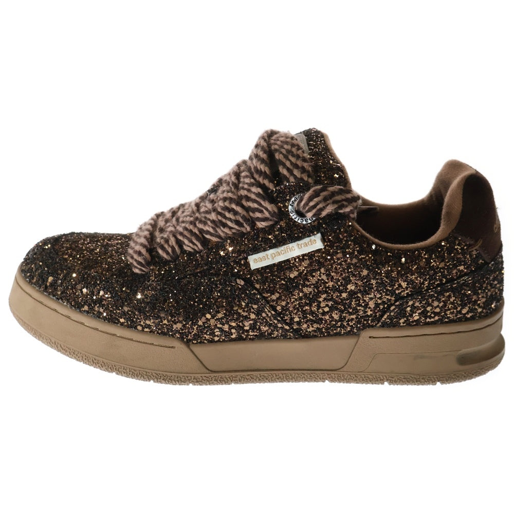 MASU(エムエーエスユー) × east pacific trade DREAM FAT SNEAKERS イーストパシフィックトレード スパンコール ローカットスニーカー ブラウン EP4FN1FT383CO