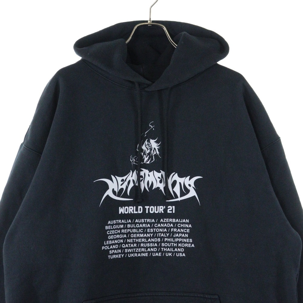 VETEMENTS(ヴェトモン) 20AW WORLD TOUR OVERSIZED LOGO HOODIE ワールドツアー オーバーサイズ コットンプルオーバーパーカー ブラック UAH21TR693