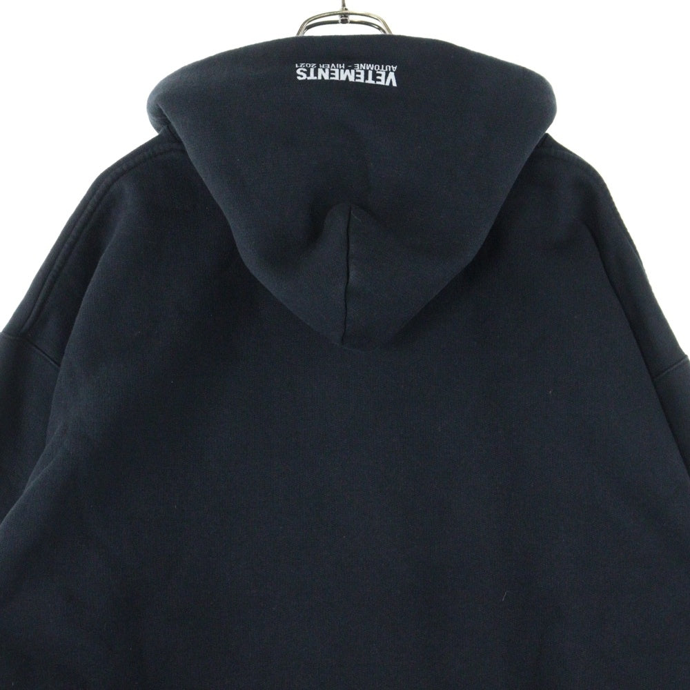VETEMENTS(ヴェトモン) 20AW WORLD TOUR OVERSIZED LOGO HOODIE ワールドツアー オーバーサイズ コットンプルオーバーパーカー ブラック UAH21TR693
