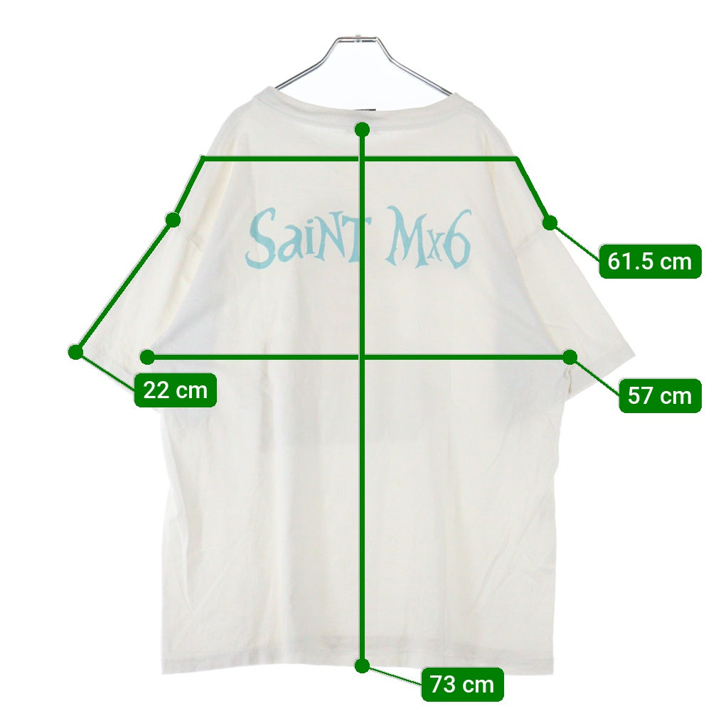 SAINT MICHAEL(セントマイケル) 23SS アリス・イン・ワンダーランドプリント 半袖Tシャツ カットソー ホワイト SM-S23-0000-123
