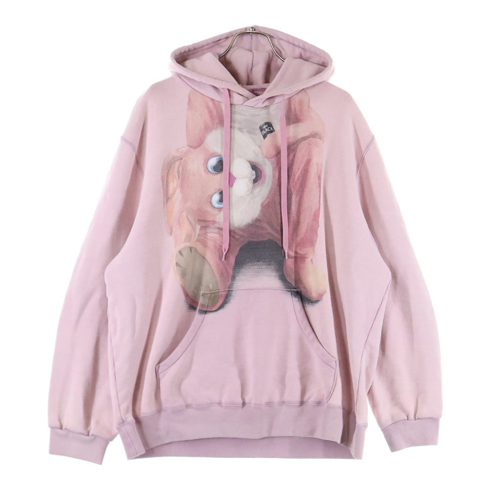 doublet(ダブレット) 23AW STUFFED RABBIT DURING BREAK HOODIE フロントデザイン スウェットプルオーバーパーカー フーディー ピンク 23AW30CS291