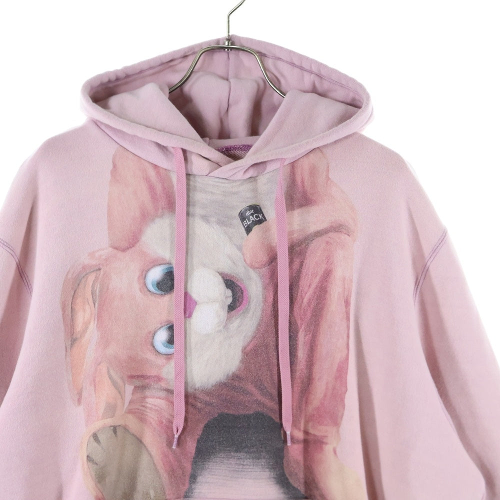 doublet(ダブレット) 23AW STUFFED RABBIT DURING BREAK HOODIE フロントデザイン スウェットプルオーバーパーカー フーディー ピンク 23AW30CS291