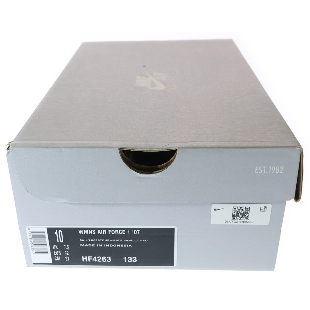 NIKE(ナイキ) WMNS AIR FORCE 1 07 SAIL COCONUT HF4263 133 ウィメンズ エアフォース1 ローカットスニーカー US10/27cm