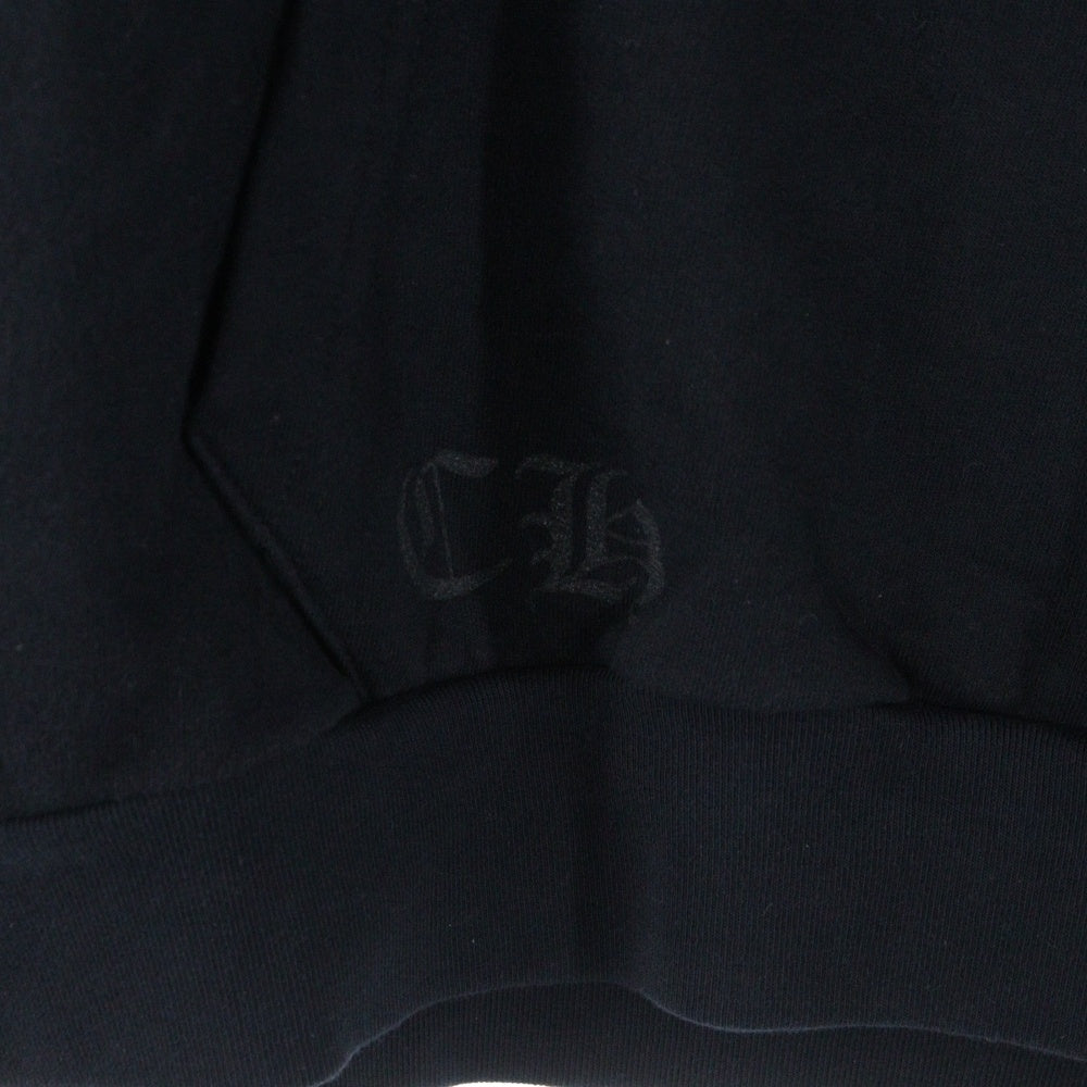 CHROME HEARTS(クロムハーツ) HORSESHOE SWTSHRT PLVR FOODIE 袖フローラルバックホースシュープリント プルオーバーパーカー ブラック