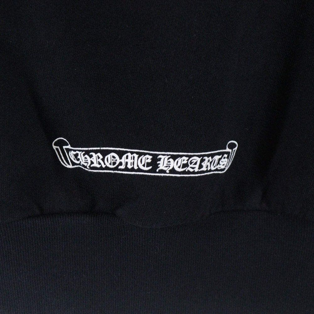 CHROME HEARTS(クロムハーツ) HORSESHOE SWTSHRT PLVR FOODIE 袖フローラルバックホースシュープリント プルオーバーパーカー ブラック