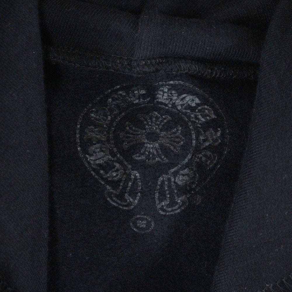 CHROME HEARTS(クロムハーツ) HORSESHOE SWTSHRT PLVR FOODIE 袖フローラルバックホースシュープリント プルオーバーパーカー ブラック