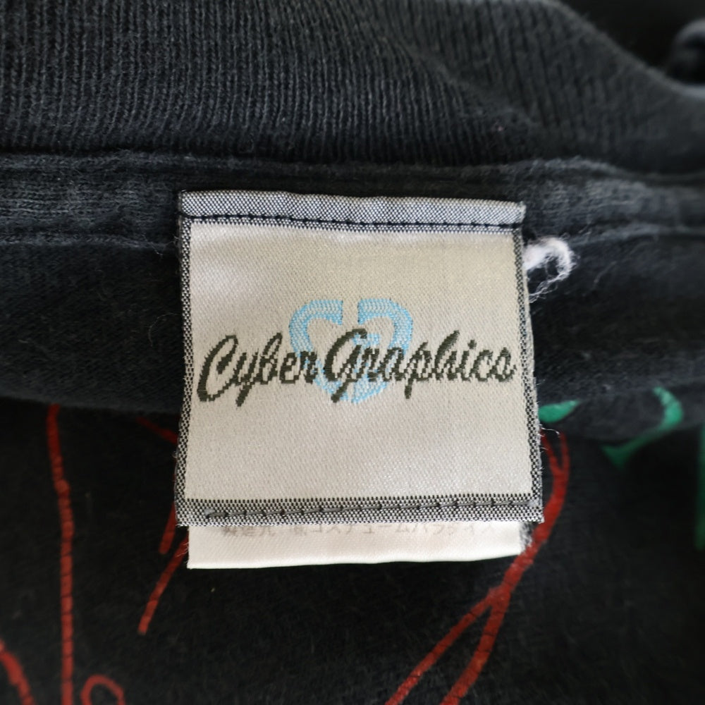 VINTAGE(ヴィンテージ) 90s Cyber Graphicsタグ BALDIEL 13TH ANGEL 新世紀エヴァンゲリオン 第13使徒 フロントプリントTシャツ 半袖カットソー ブラック
