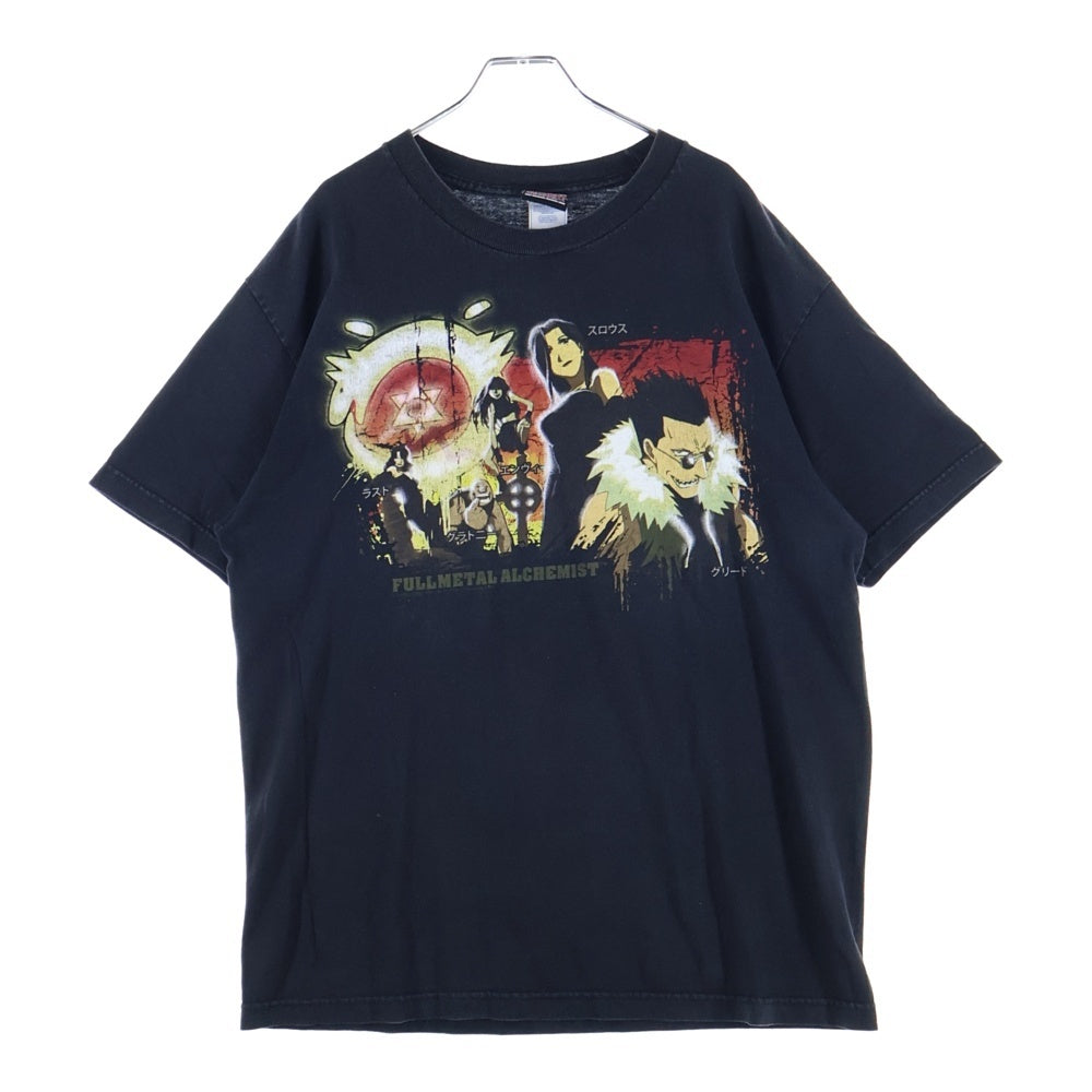 VINTAGE(ヴィンテージ) 00s FULLMETAL ALCHEMISTタグ 鋼の錬金術師 ホムンクルス フロントプリントTシャツ 半袖カットソー ブラック