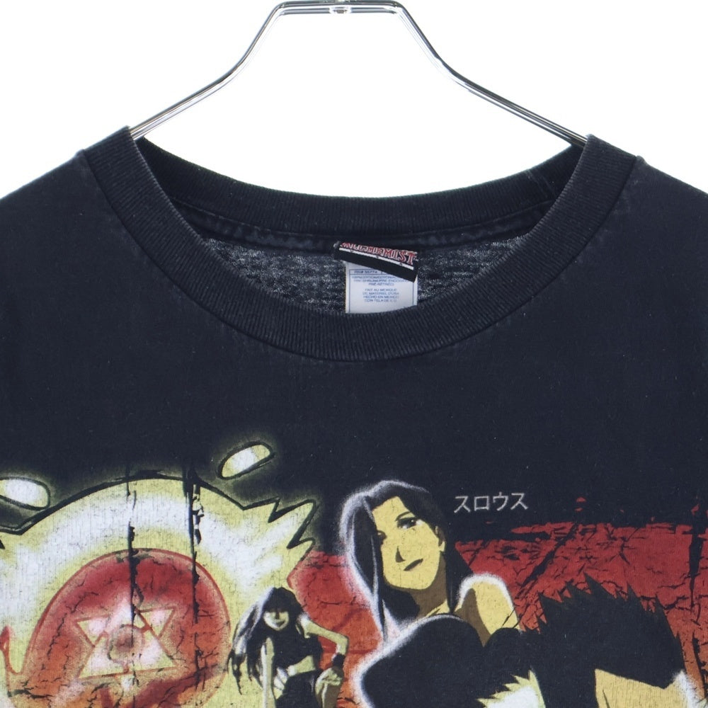 VINTAGE(ヴィンテージ) 00s FULLMETAL ALCHEMISTタグ 鋼の錬金術師 ホムンクルス フロントプリントTシャツ 半袖カットソー ブラック