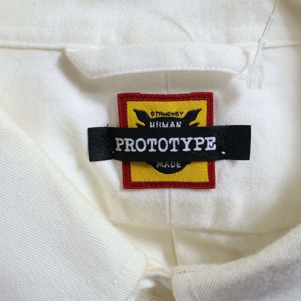 HUMAN MADE(ヒューマンメイド) 24SS PROTOTYPE TWILL BD SHIRT ハートロゴ プロトタイプ ツイル ボタンダウン 長袖シャツ ホワイト