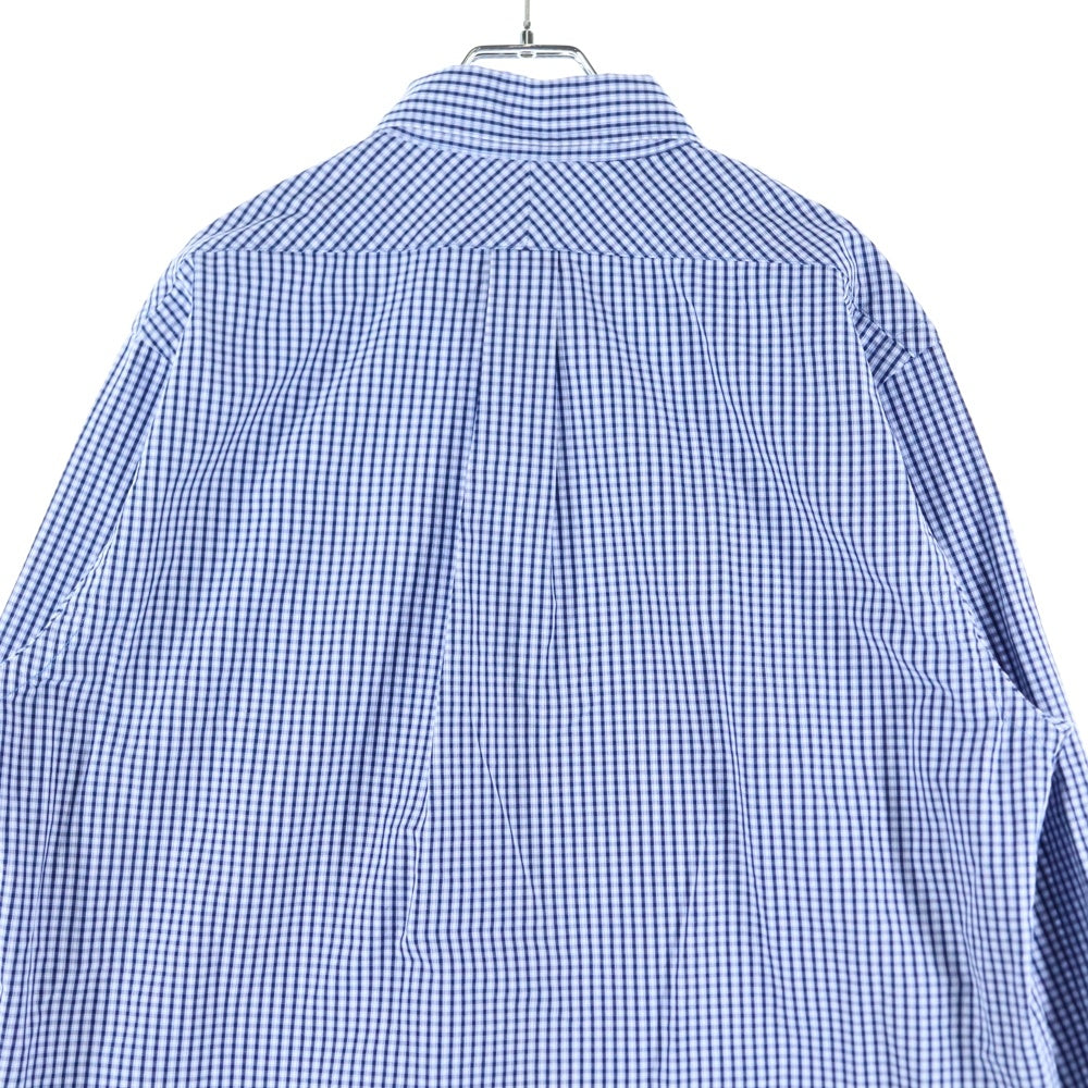 HUMAN MADE(ヒューマンメイド) CHECK BD SHIRT ワッペン ロゴ チェック 長袖 シャツ ブルー HM29SH012