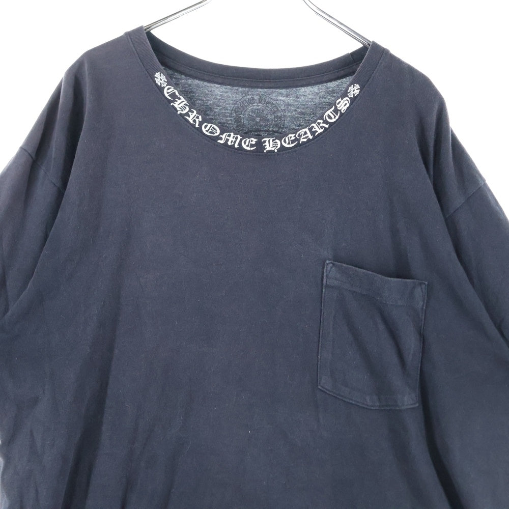CHROME HEARTS(クロムハーツ) NECK LOGO TEE ネックロゴ バックプリント ホースシュー 半袖Tシャツカットソー ブラック