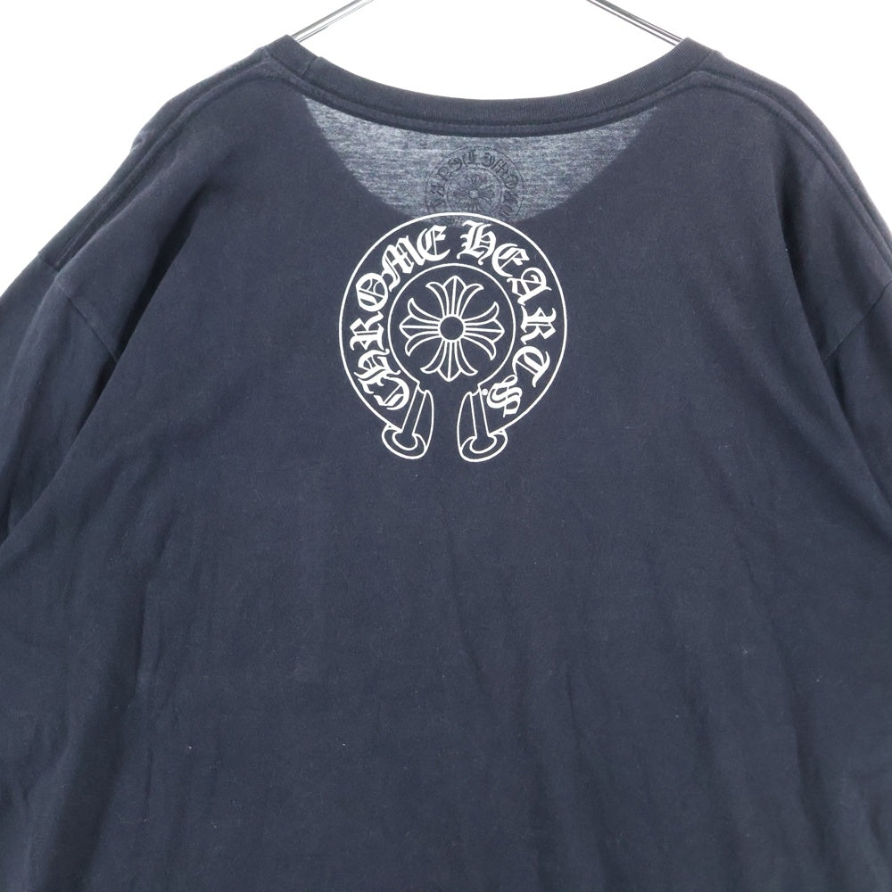 CHROME HEARTS(クロムハーツ) NECK LOGO TEE ネックロゴ バックプリント ホースシュー 半袖Tシャツカットソー ブラック