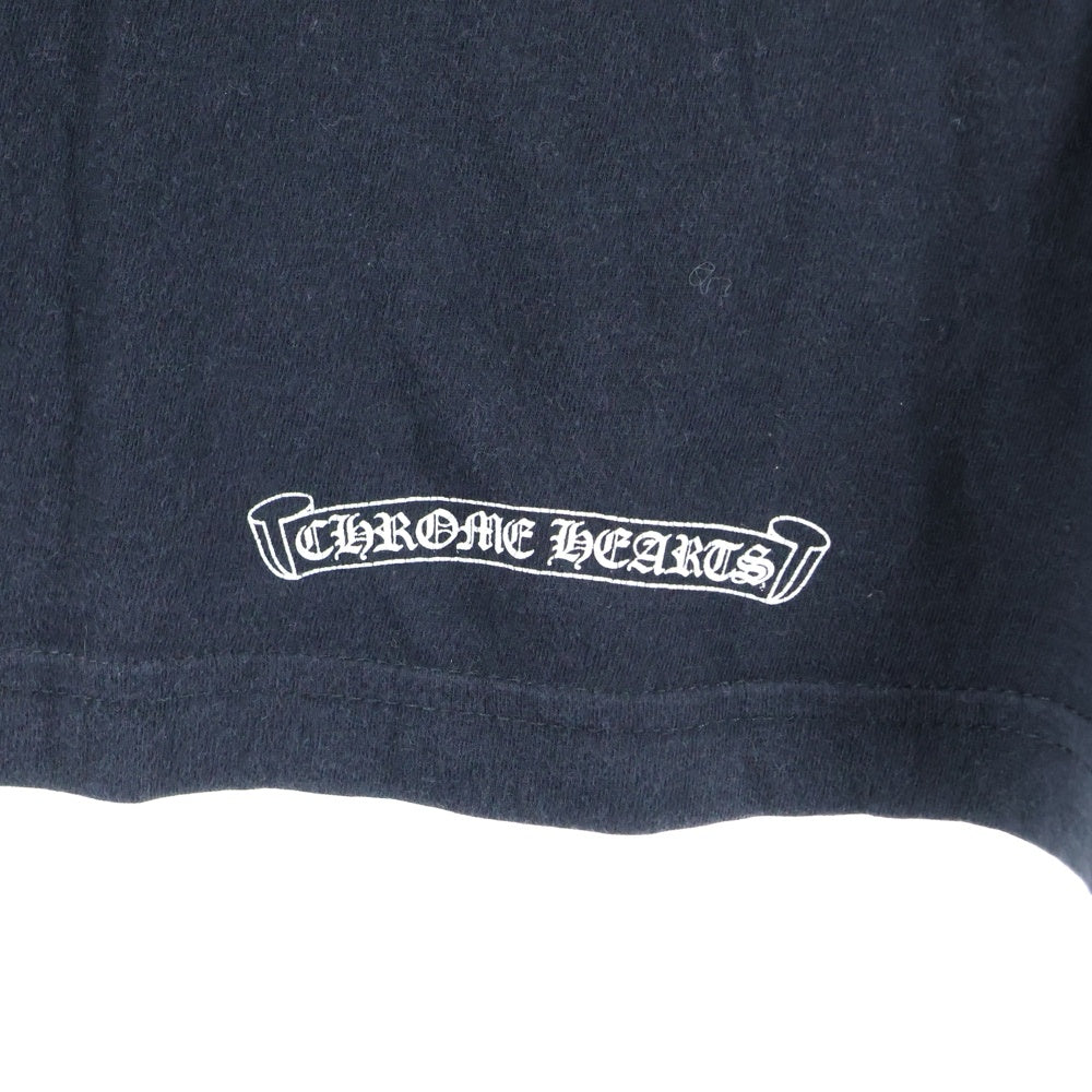 CHROME HEARTS(クロムハーツ) NECK LOGO TEE ネックロゴ バックプリント ホースシュー 半袖Tシャツカットソー ブラック