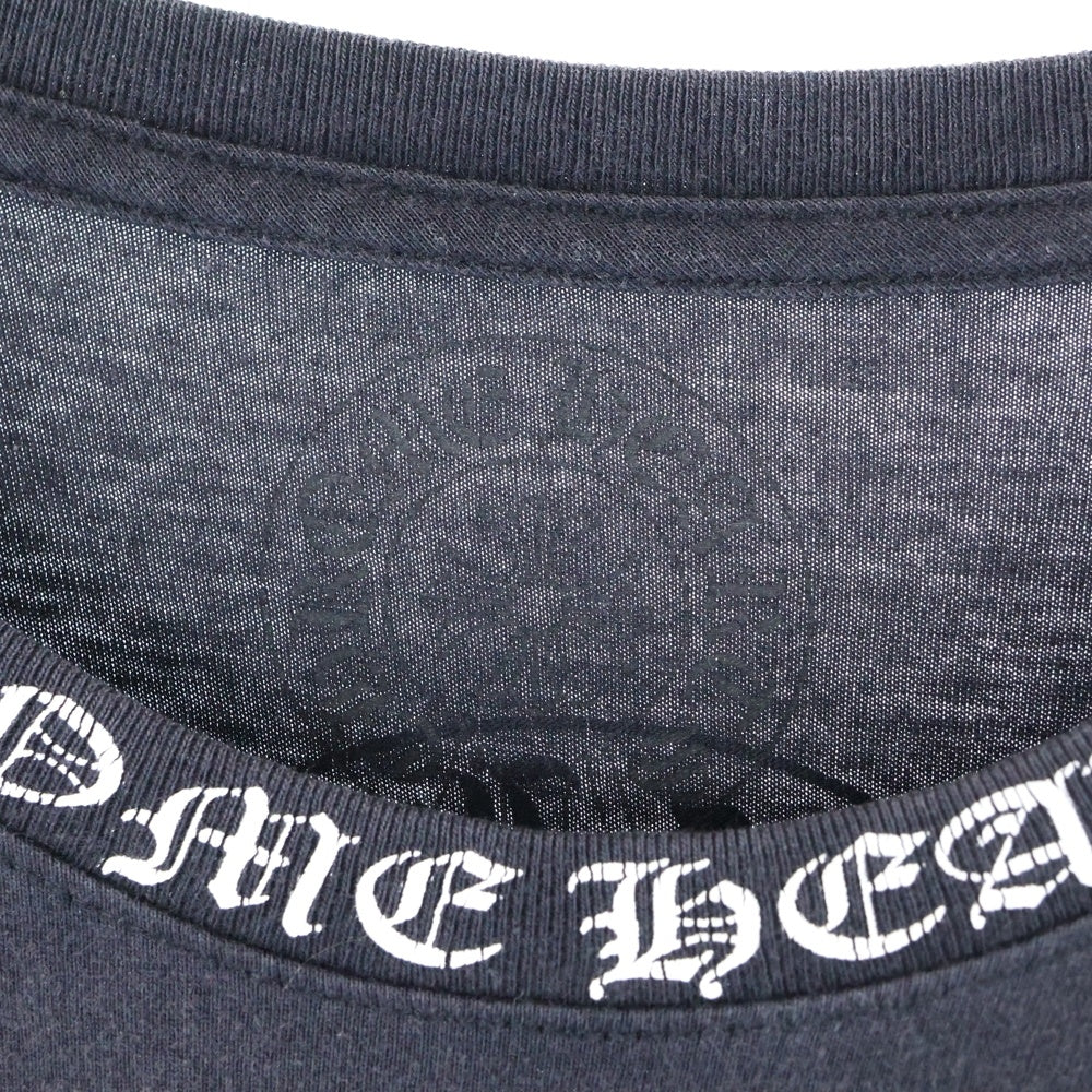 CHROME HEARTS(クロムハーツ) NECK LOGO TEE ネックロゴ バックプリント ホースシュー 半袖Tシャツカットソー ブラック