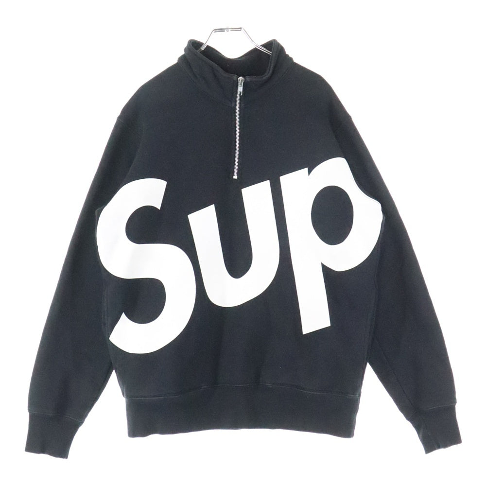 SUPREME(シュプリーム) 15AW SUP HALF ZIP PULLOVER ビックロゴ ハーフジップ プルオーバー ブラック