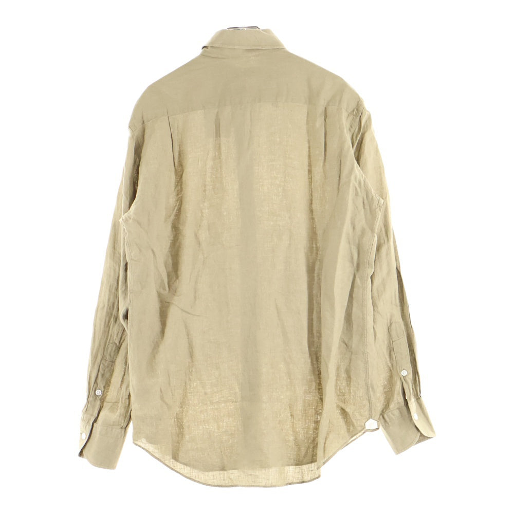 TOMORROWLAND PILGRIM(トゥモローランド ピルグリム) アイリッシュリネン ボタンダウン長袖シャツ ベージュ 61-01-32-01402