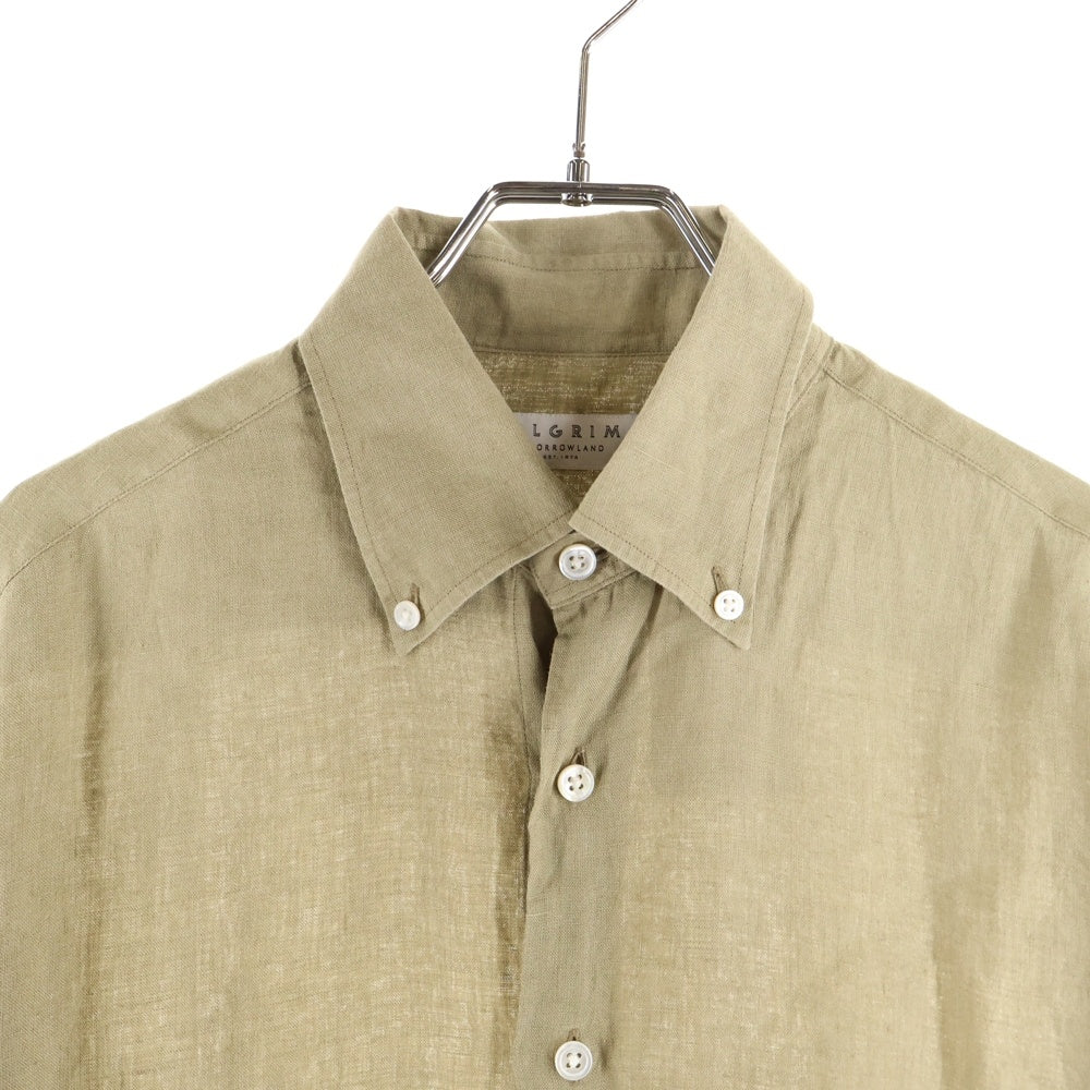 TOMORROWLAND PILGRIM(トゥモローランド ピルグリム) アイリッシュリネン ボタンダウン長袖シャツ ベージュ 61-01-32-01402