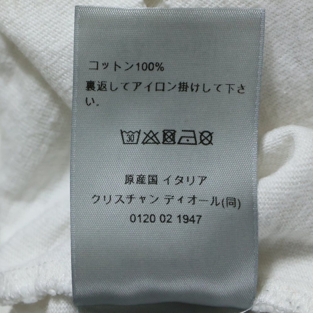 DIOR(ディオール) 23AW ダメージ加工 バックプリントロゴ コットン半袖Tシャツカットソー ホワイト 343J636A0849