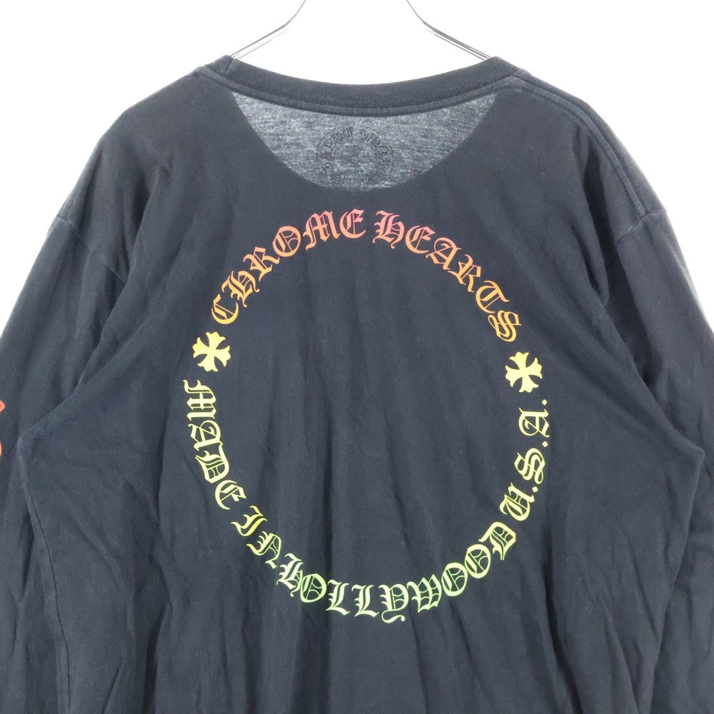 CHROME HEARTS(クロムハーツ) Back Grad Circle Logo L/S Tee グラデーション サークルロゴ フローラル ロングスリーブTシャツ 長袖カットソー ブラック