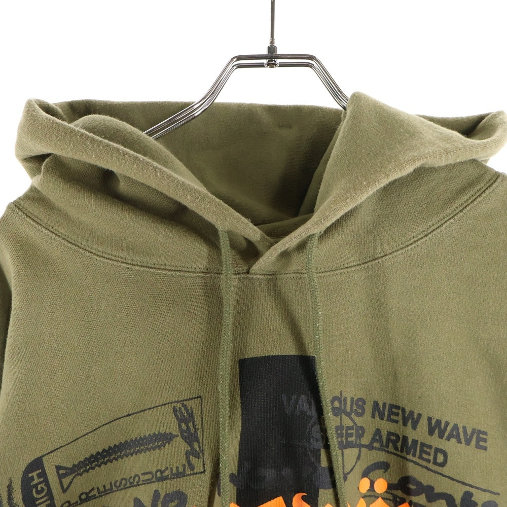 VETEMENTS(ヴェトモン) MAYBE MENTAL HOODIE プリントデザイン プルオーバーパーカー フーディー カーキ UA53HD480M