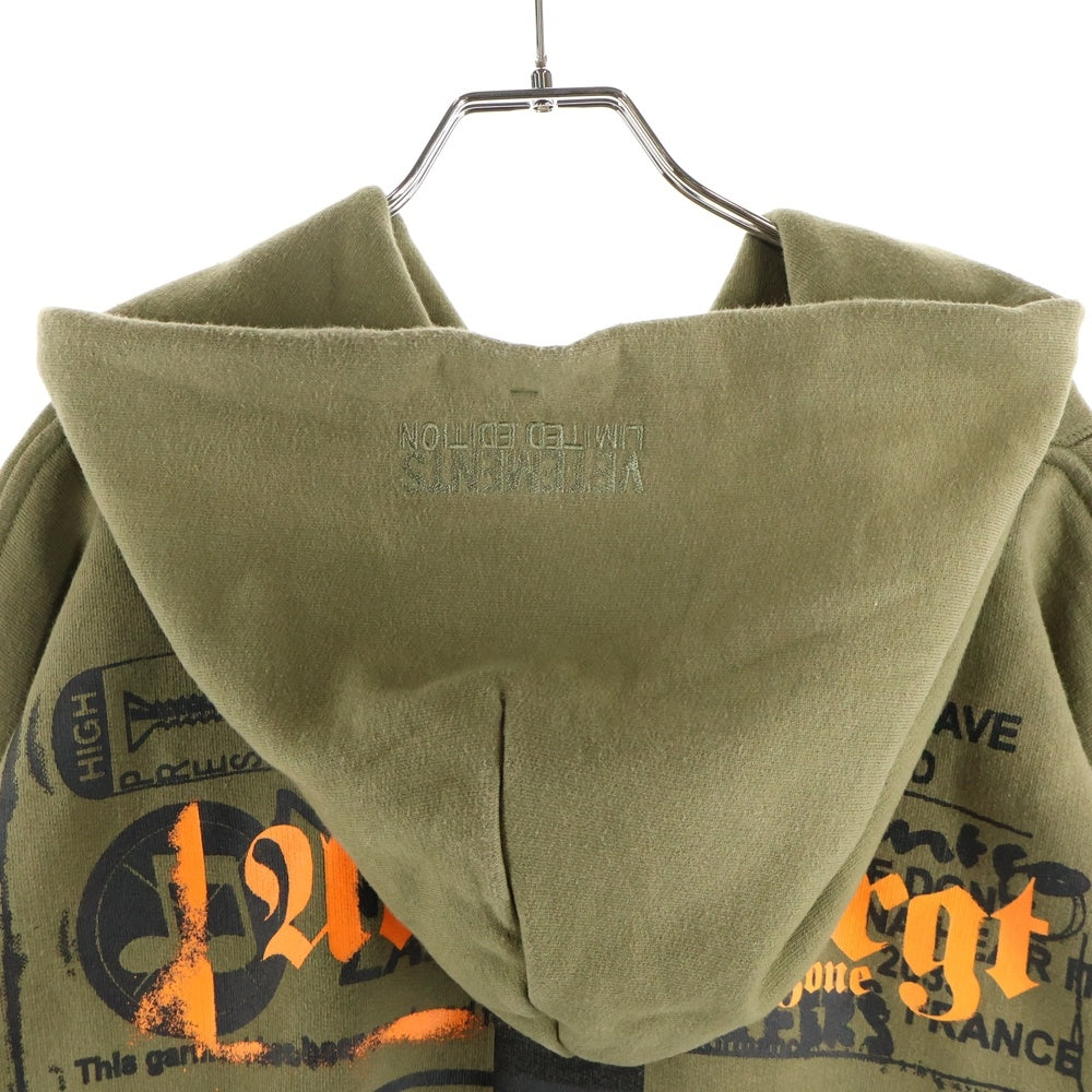 VETEMENTS(ヴェトモン) MAYBE MENTAL HOODIE プリントデザイン プルオーバーパーカー フーディー カーキ UA53HD480M