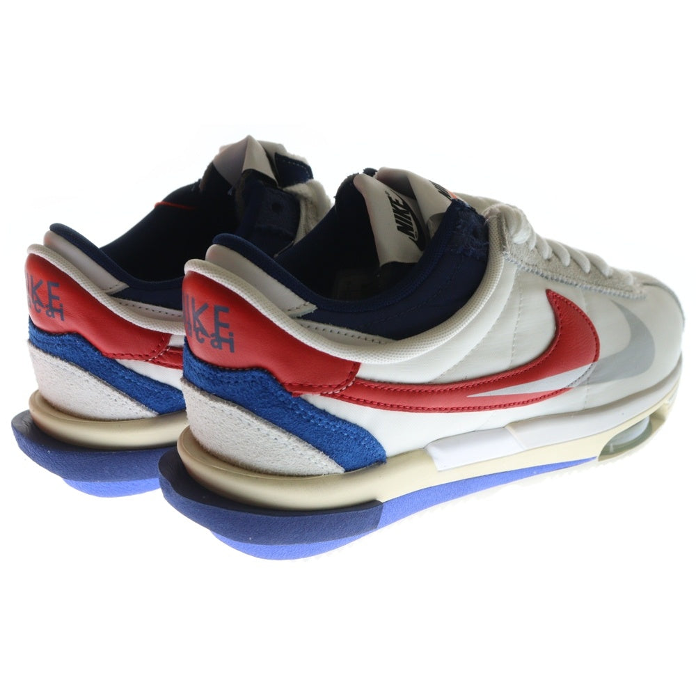 NIKE(ナイキ) ×sacai ZOOM CORTEZ WHITE AND UNIVERSITY RED DQ0581-100 サカイ ズーム コルテッツ ローカットスニーカー ホワイト/レッド/ブルー US9/27cm