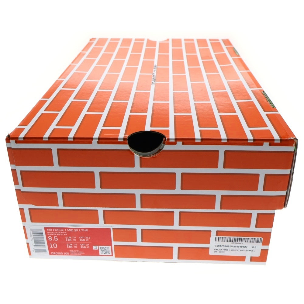 NIKE(ナイキ) ×OFF-WHITE AIR FORCE1 MID SP LTHR DR0500-100 オフホワイト エアフォース1 ミッドカットスニーカー ホワイト US8.5/26.5cm